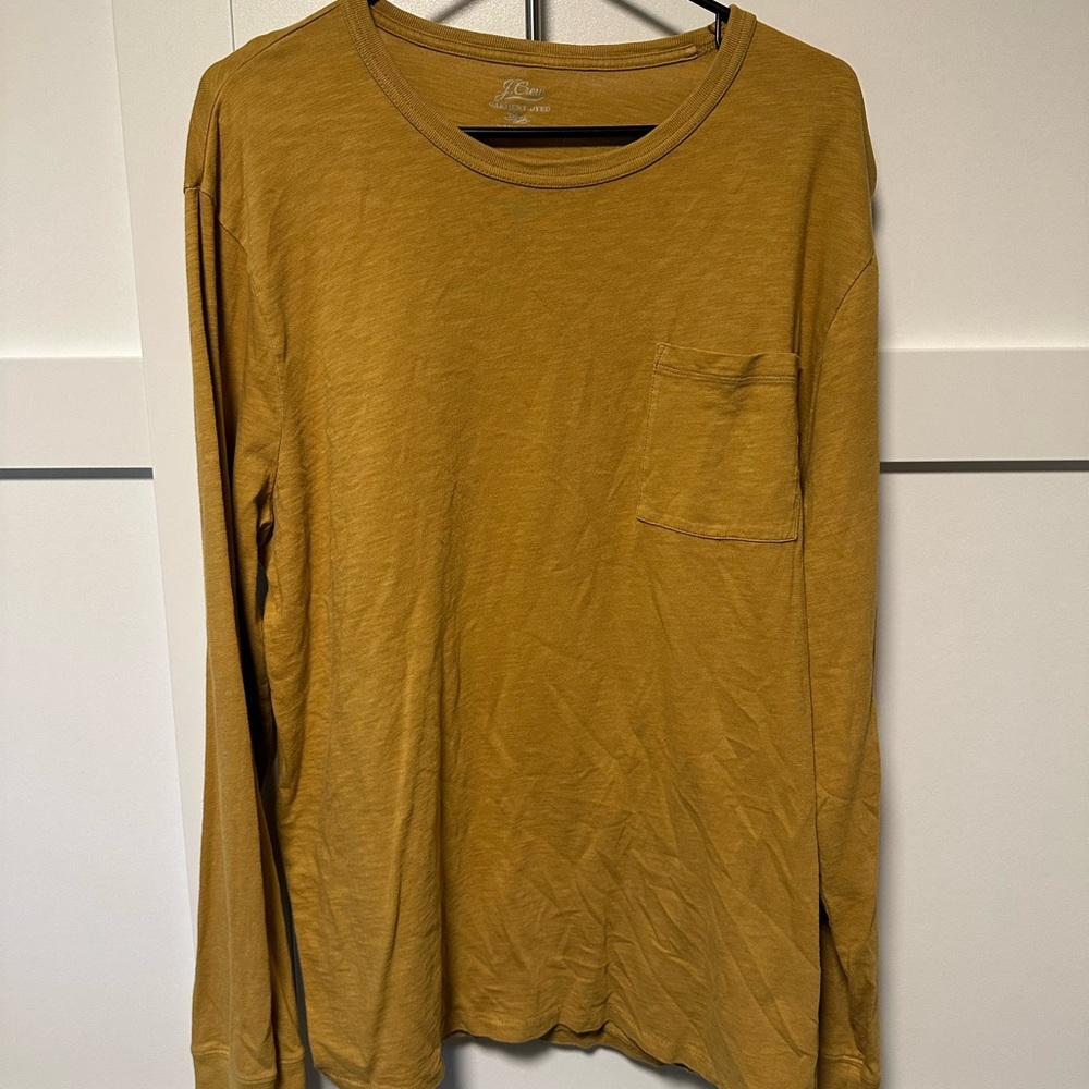 J. Crew Men's Mustard Long Sleeve Tee
